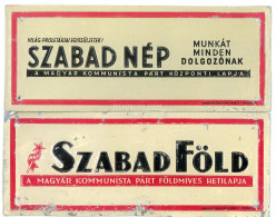 SZABAD NÉP, SZABAD FÖLD 2db Fémtábla 1970. Ca.  25*10 Cm - Other & Unclassified