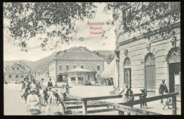 BRASSÓ 1910. Ca. Porond Tér, Piac, Mathias Wolf, W. Stadlmüller üzlete, Régi Képeslap - Ungarn