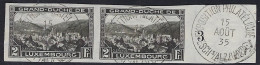 Luxembourg - Luxemburg - Timbre   --  1935   Clervaux  - Paire 2 Fr.    Cachet Exposition Philatélique , Esch/Alzette  ° - Gebraucht