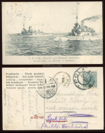 POLA 1906. Haditengerészet, SM Schiff  Monarch és Budapest Hajók, Képeslap - Croacia