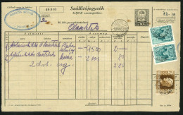 RÁCKEVE 1942. Hargita Mozi, Kiegészített Díjjegyes Szállító Jegyzék - Lettres & Documents