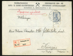 BUDAPEST 1918. Eszpressz Ajánlott Levél Árvíz 2K Küngösre Küldve - Covers & Documents