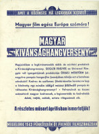 Magyar Film Egész Európa Számára! Magyar Kívánsághangverseny. 1943. Kis Reklám Plakát, Karton. 29*23 Cm - Otros & Sin Clasificación