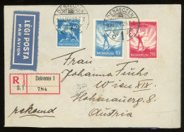 DEBRECEN 1932. Ajánlott Légi Levél Repülő-Cserkész Bélyegekkel Bécsbe Küldve - Lettres & Documents