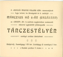 BRASSÓ 1904. Magyar Polgári Kör, Postázott Meghívó Prof. Hermann Antalnak Budapestre Küldve - Briefe U. Dokumente