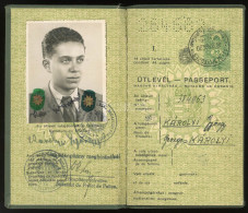 ÚTLEVÉL  BUDAPEST 1939. Izraelita Személy, Tanuló Részére, Kmsz.-ként A Fertőrákosi Munkatáborban Passport - Otros & Sin Clasificación