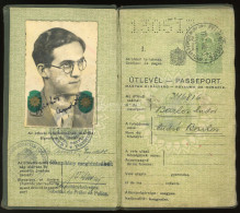 ÚTLEVÉL  BUDAPEST 1937. Izraelita Személy, Tanuló Részére, A Don-kanyarban Az I. Kmsz. Zlj. állományában Passport - Other & Unclassified