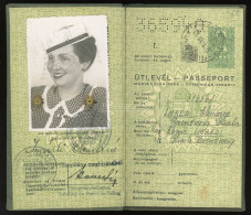 ÚTLEVÉL  BUDAPEST 1939. Imrédi Elemérné Rosenzweig Blanka Izraelita Vallású Passport - Otros & Sin Clasificación