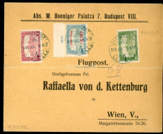 BUDAPEST 1918.07.08. Szép Tarifa Helyes Légi Levél Bécsbe Küldve - Lettres & Documents