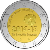 2 Euro Commemorative Belgique 2014 1ere Guerre Mondiale Neuve UNC - Belgio