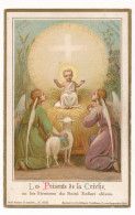 Image Pieuse Ancienne Les Présents De La Crèche Anges Agneau Jésus Enfant Editeur Letaillé N°4037 - Images Religieuses