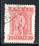 GREECE GRECIA ELLAS 1911 1921 HERMES MERCURY MERCURIO DONNING DANDALS 30l USED USATO OBLITERE' - Usados