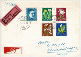 Schweiz Pro Juventute 1961, Brief Chur - Kleindöttingen, Blumen / Fleurs / Flowers - Lettres & Documents