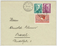 Schweiz Pro Juventute 1937, Brief Koblenz - Basel - Lettres & Documents