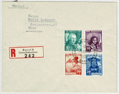 Schweiz Pro Juventute 1938, Brief Einschreiben Tag Der Briefmarke Basel - Chur, Trachten - Covers & Documents