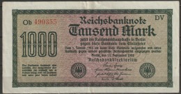 DR.1000 Mark Reichsbanknote 15.9.1922 Ros.Nr.75q, P76 ( D 6489 ) - 1.000 Mark