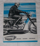 DEPLIANT PUB PUBLICITAIRE MOTO TRIUMPH BONNEVILLE T120, TROPHY TR6, TIGER 90, CUB, MOUNTAIN, MOTOS, MOTOCYCLETTES - Motos