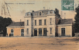 17 - MONTENDRE - La Gare - Vue Extérieure - Carte Toilée Colorisée - Montendre