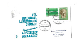 Vol Inaugural Luxembourg-Reykjavik-Chicago.1973.Icelandic. - Briefe U. Dokumente