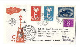 Vol Inaugural K.L.M. Amsterdam-Tokyo Par Poolroute.1958. - Luftpost