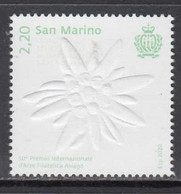 2020 San Marino Asiago Philatelic Art Prize Flowers Embossed Complete Set Of 1  MNH @ BELOW FACE VALUE - Unused Stamps