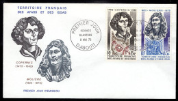 AFARS & ISSAS(1973) Copernicus. Moliere. Unaddressed FDC With Cachet. Scott Nos C83,C90. - Briefe U. Dokumente