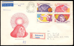 CZECHOSLOVAKIA(1975) Copernicus. Atmospheric Phenomena. Registered FDC With Cachet And Thematic Cancel. Scott Nos 2024-7 - FDC