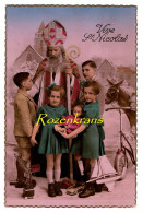 CPA Sinterklaas Vive Saint St Nicolas Santa Claus Old Postcard Carte Postale Fantaisie Enfant Jouet Doll Poupee Donkey - Nikolaus