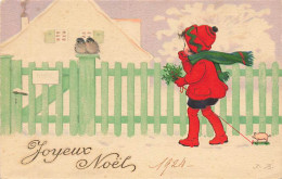 N°24267 - Illustrateur - F. Baumgarten - Joyeux Noël - Fillette S'approchant De Deux Oiseaux Et D'une Maison - Baumgarten, F.