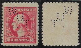 USA United States 1908/1926 Stamp With Perfin WUT By The Western Union Telegraph Company Inc. With Cut - Zähnungen (Perfins)