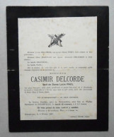 Faire-part 1907 Décès à Godarville De Casimir Delcorte Né à Henripont En 1832 (Braine-Le-Comte/ Chapelle-lez-Herlaimont) - Todesanzeige