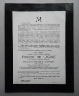 1937 Décès De Son Altesse Ernest Prince De Ligne. Services Funèbres Eglise St Jacques Sur Coudenberg & Eglise De Beloeil - Todesanzeige