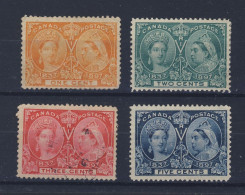 4x Canada Jubilee 3x M & 1x U Stamps #51-1c #52-2c #53-3c #54-5c GV = $113.00 - Other & Unclassified