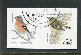 IRELAND/EIRE - 2002  41c  BIRDS  SELF ADHESIVE  PAIR EX BOOKLET  FINE USED - Usati