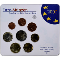 Allemagne, 1 Cent To 2 Euro, 2002, Stuttgart, Euro Set, FDC - Allemagne