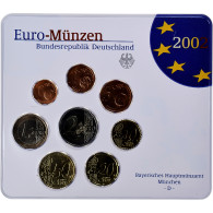 Allemagne, 1 Cent To 2 Euro, 2002, Munich, Euro Set, FDC - Allemagne