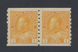 Canada George V ADMIRAL Stamps: Pair #126 -1c Coils MLH - Coil Stamps