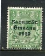 IRELAND/EIRE - 1922   FREE STATE  1/2d  SG 52 FINE USED - Gebraucht