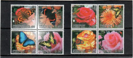 Tajikistan 2012 . Butterflies And Flowers.  8v (2 Bl Of 4v). Michel # 601-08 - Tagikistan