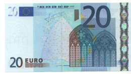 20 EURO  "U"   FRANCIA    Firma Trichet   L 073 A3    Ch. 69  /  FDS - UNC - 20 Euro