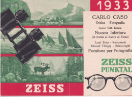 Calendarietto - Zeiss Punktal - Ottica - Fotografia - Carlo Caso - Nocera Inferiore - Anno 1933 - Formato Piccolo : 1921-40