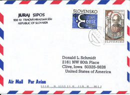 Slovakia Air Mail Cover Sent To USA 25-6-2003 With Stamp From A Mini Sheet - Covers & Documents