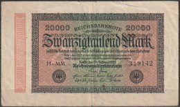 DR.20000 Mark Reichsbanknote 20.2.1923 Ros.Nr.84b, P85 ( D 6481 ) - 20.000 Mark