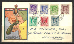 BURMA...KING GEORGE VI..(1036-52.)....POSTAL HISTORY...SUPER  ILLISTRATED, F.D.C...WITH 7 15/11/38 STAMPS... - Birmanie (...-1947)