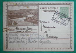 ENTIER 40C VERT LUXEMBOURG CONVOYAGE AMBULANT TREVES LUXEMBOURG CARTE POSTALE POUR REDANGE 1931 COVER - Storia Postale