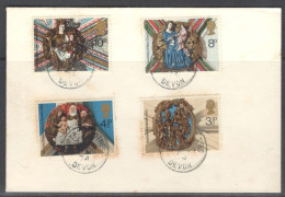 Great Britain - United Kingdom. Stamp Sc. 732-735 On Letter, Cancellations Made In Diptford, Devon On 27.11.1974 - Brieven En Documenten