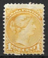 CANADA....QUEEN VICTORIA...(1837-01.)....1c....SMALL HEAD ....POOR GUM.......MH.. - Unused Stamps