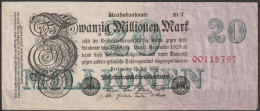 DR.20.000000 Mark Reichsbanknote 25.7.1923 Ros.Nr.96d, P 97 ( D 6337 ) - 20 Mio. Mark