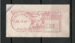 USA 1949 Cincinnati Ohio Meter Stamp - Usados