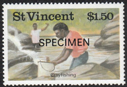 ST VINCENT  SCOTT NO 985A  MNH  YEAR  1986  WITH OVERPRINT-SPECIMEN - St.Vincent (1979-...)